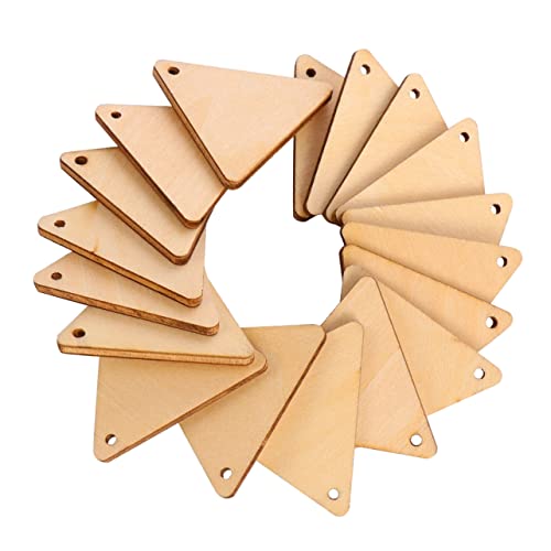 AKOOSY 100 Stück Dreieckholz -chip -anhänger Rustikale Mittelstücke Für Tische Leerzeichen Bunt Loch Unvollendet Ornament Ausgeschnitten Hartholz Dekorationen Besonderheit Klein Beige von AKOOSY