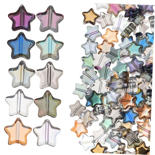 AKOOSY 100 Stück Glasperlen Fünf Sternform Bunte Spacer Beads für Schmuckherstellung Armbänder Halsketten DIY Kawaii Charms Vielseitig für Party Hochzeit Alltag AKOOSY 100 Stück Glasperlen Fünf Sternform Bunte Spacer Beads für Schmuckherstellung Armbänder Halsketten DIY Kawaii Charms Vielseitig für Party Hochzeit Alltag von AKOOSY