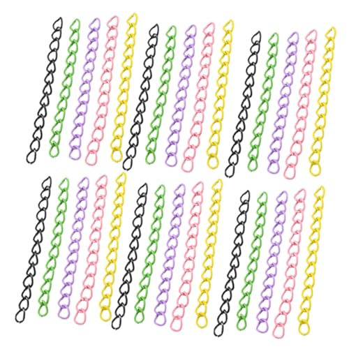 AKOOSY 100 Stück Gliederkette Herstellung Hängende Kette Farbig Schlüsselanhänger Masse Ästhetisch Extender Silberkette Gold Armbandkette Für Diy Endungen Von Erweiterungsschwänzen Eisen von AKOOSY