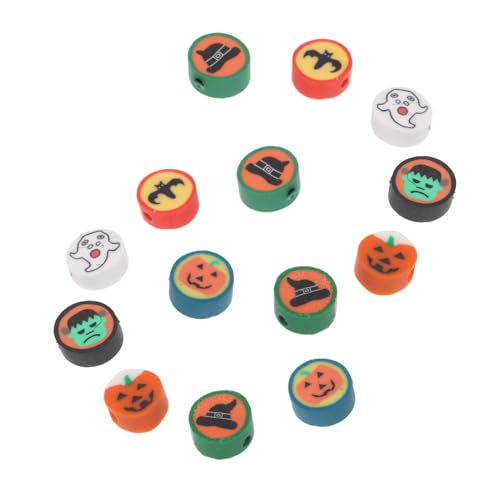 AKOOSY 100 Stück Halloween Stil Polymer Perlen Mix Bastel Spacer Perlen für DIY Armband Halskette Schmuckherstellung Lose Schmuck Zubehör für Handwerk und Dekoration von AKOOSY