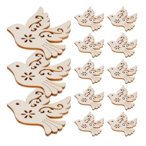 AKOOSY 100 Stück Holzanhänger Friedenstaube DIY Holzscheiben Vogelformen mit Filigranem Hohldesign Sicher für Basteln Dekoration Zuhause AKOOSY 100 Stück Holzanhänger Friedenstaube DIY Holzscheiben Vogelformen mit Filigranem Hohldesign Sicher für Basteln Dekoration Zuhause von AKOOSY
