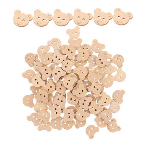 AKOOSY 100 Stück Holzknöpfe Bär Natur Holzknöpfe zum Aufnähen DIY Basteln für Kleidung Scrapbooking Originelles Bärenmotiv für Kinderhandwerk AKOOSY 100 Stück Holzknöpfe Bär Natur Holzknöpfe zum Aufnähen DIY Basteln für Kleidung Scrapbooking Originelles Bärenmotiv für Kinderhandwerk von AKOOSY