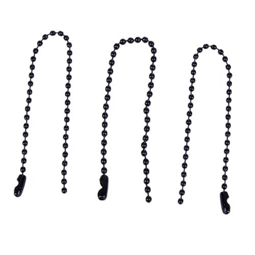 AKOOSY 100 Stück Kugelkette Stoving Lack Metallkette Verstellbar für Anhänger Hundemarken DIY Schmuck Zubehör Langlebig Schwarz von AKOOSY