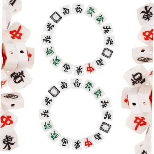 AKOOSY 100 Stück Mahjong Perlen aus Polymer Clay Langlebige Spacer Beads für Schmuckherstellung DIY Bastelperlen für Armbänder Halsketten und Kreative Handwerksprojekte AKOOSY 100 Stück Mahjong Perlen aus Polymer Clay Langlebige Spacer Beads für Schmuckherstellung DIY Bastelperlen für Armbänder Halsketten und Kreative Handwerksprojekte von AKOOSY