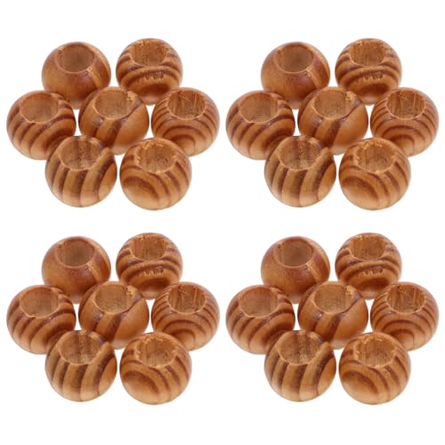 AKOOSY 100 Stück Natürliche Holzperlen Durchmesser Große Holzperlen mit Floralem Muster Transparent Beschichtet für DIY Schmuckherstellung Halsketten Armbänder Basteln von AKOOSY