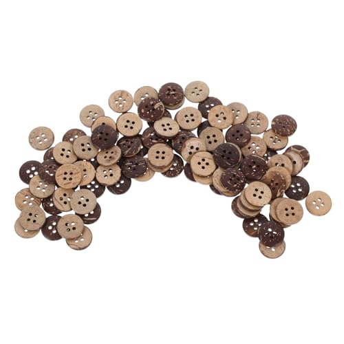 AKOOSY 100 Stück Natürliche Kokosnussschale Knöpfe Rund Zweiloch Vintage Zierknöpfe für Kleidung Strickjacke Scrapbooking DIY Bastelprojekte Kreative Nähaccessoires von AKOOSY