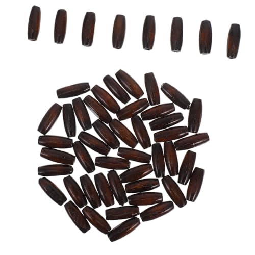 AKOOSY 100 Stück Oval Geformte Holzperlen Robustem Ahornholz Großes Loch Natural Spacer Beads für Makramee DIY Schmuck Vorhänge Taschen Rustikale Bastelprojekte von AKOOSY