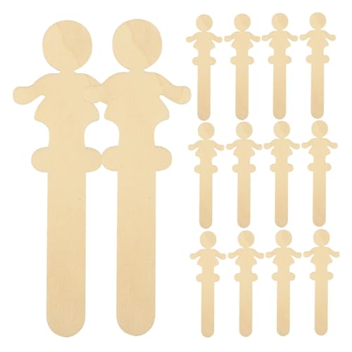 AKOOSY 100 Stück People Shape Wooden Slices Holzscheiben zum Basteln Diy Holzplättchen für Teenager Malen Dekorieren Handgefertigte Holzfiguren für Heim und Partydekoration von AKOOSY