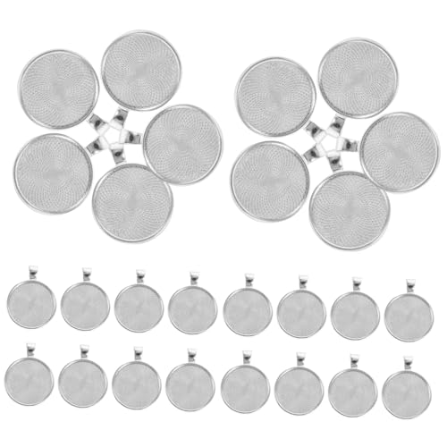 AKOOSY 100 Stück Runde Anhänger Trays aus Legierung mit Langlebige DIY Schmuckherstellung Zubehör für Cabochons für Bastelprojekte und Kreative Geschenke AKOOSY 100 Stück Runde Anhänger Trays aus Legierung mit Langlebige DIY Schmuckherstellung Zubehör für Cabochons für Bastelprojekte und Kreative Geschenke von AKOOSY
