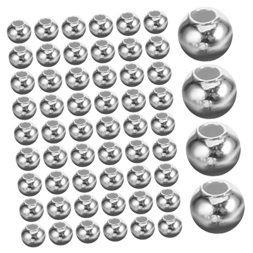 AKOOSY 100 Stück Runde Silber Spacer Perlen Reine Silberperlen für Schmuckherstellung Lose Zwischenperlen zum Auffädeln Langlebig und Glänzend für DIY Armbänder Halsketten von AKOOSY