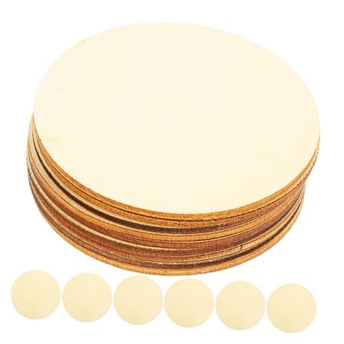 AKOOSY 100 Stück Runde Unlackierte Holzscheiben aus Dreilagigem Sperrholz für Diy-basteln Bemalbar Gravierbar Dekorative Holzplatten für Kunsthandwerk und Personalisierte Geschenke von AKOOSY