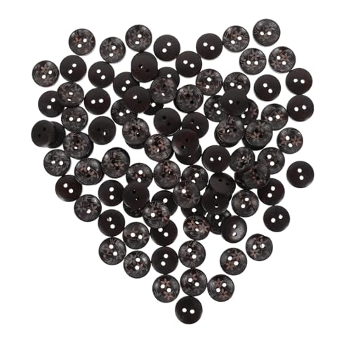 AKOOSY 100 Stück Schwarze Holzknöpfe Dekorative Bowl shaped Knöpfe für Basteln und Nähen Strapazierfähige Trachtenknöpfe DIY Kleidung Knöpfe zum Annähen und Bekleidungsdekoration von AKOOSY