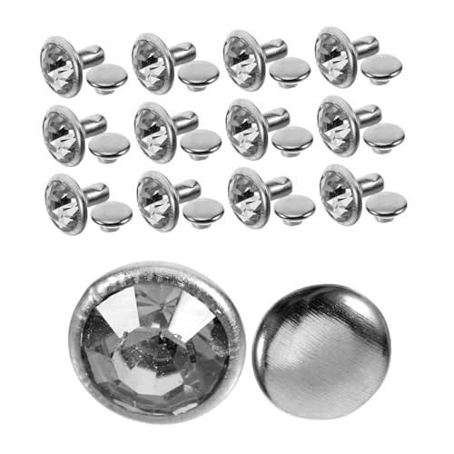 AKOOSY 100 Stück Strass Nieten Kristall Rivets Silberfarbene Ziernieten für DIY Leder Handwerk Kleidung Schuhe Taschen Dekoration Langlebig von AKOOSY