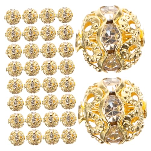 AKOOSY 100 Stück Strass Spacer Perlen Rondelle Zwischenperlen für Schmuckherstellung DIY Armbänder Halsketten Bastelperlen für Erwachsene von AKOOSY