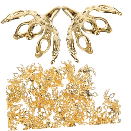 AKOOSY 100 Stück Teiliges Metallperlen Endkappen Leichte DIY Schmuckzubehör Filigrane Kupferbead Caps für Armband Halskette Ohrring für Kreative Schmuckherstellung von AKOOSY