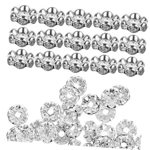AKOOSY 100Stücke DIY Schmuck Spacer Perlen Legierungsperlen Handgefertigte Strassperlen für Armbänder Bastelzubehör für Schmuckherstellung und Handwerk AKOOSY 100Stücke DIY Schmuck Spacer Perlen Legierungsperlen Handgefertigte Strassperlen für Armbänder Bastelzubehör für Schmuckherstellung und Handwerk von AKOOSY