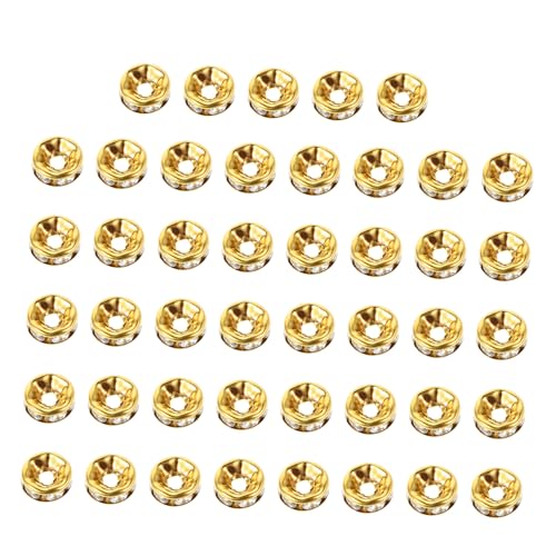 AKOOSY 100Stücke Glitzernde Spacer Perlen mit Großem für Armbänder und Europäische DIY Schmuckherstellung Strass Perlen für Projekte Bling Perlen zum Basteln AKOOSY 100Stücke Glitzernde Spacer Perlen mit Großem für Armbänder und Europäische DIY Schmuckherstellung Strass Perlen für Projekte Bling Perlen zum Basteln von AKOOSY