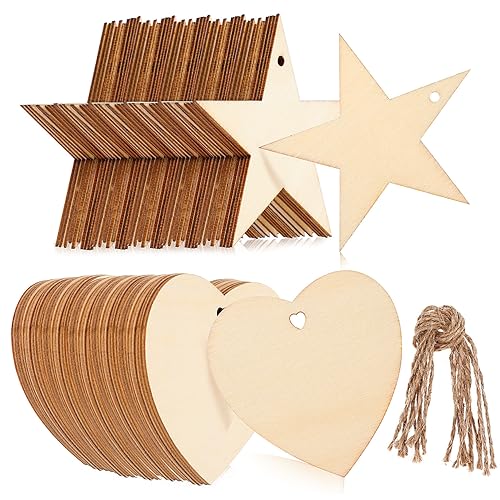 AKOOSY 100Stücke Holz Tags Leere Holzetiketten Herz und Sternform Dekorative Holzschilds für Bastelarbeiten DIY Dekoration Hochzeit Weihnachten AKOOSY 100Stücke Holz Tags Leere Holzetiketten Herz und Sternform Dekorative Holzschilds für Bastelarbeiten DIY Dekoration Hochzeit Weihnachten von AKOOSY