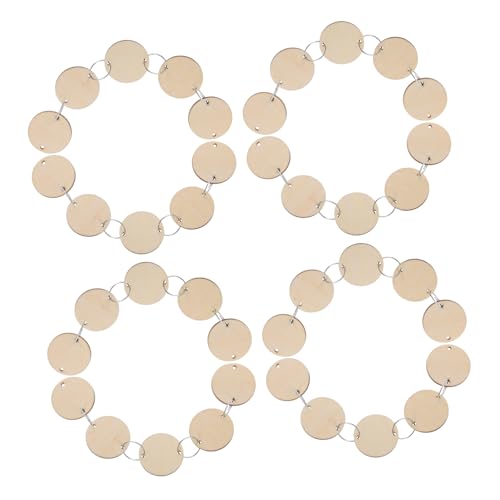 AKOOSY 100Stücke Holzscheiben mit Löchern für DIY Geburtstagskalender und Erinnerungsprojekte Edelstahlringen Bastelarbeiten und Dekorationen von AKOOSY