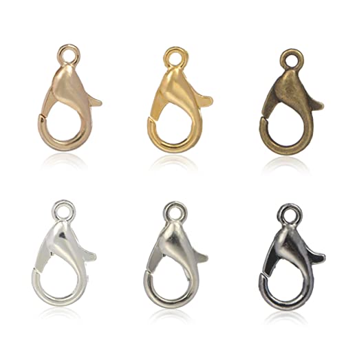 AKOOSY 100Stücke Kurven Hummerscheren Verschlüsse Gold Schmuckverschlüsse für DIY Armbänder für Schmuckherstellung und Bastelprojekte von AKOOSY