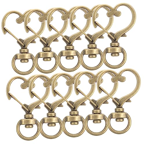 AKOOSY 10Stücke Drehverschluss mit Ringen Hummerverschluss Schnapphaken für Schlüsselanhänger Basteln Langlebig und Robust für DIY Projekte für Schlüsselanhänger von AKOOSY