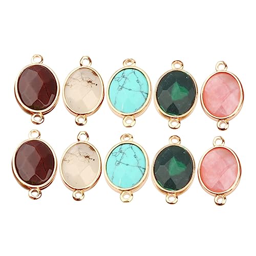 AKOOSY 10Stücke Eiförmige Schmuckverbinder Naturstein Zufälligen Farben für Armbänder Glänzende Oberfläche Verarbeitet DIY AKOOSY 10Stücke Eiförmige Schmuckverbinder Naturstein Zufälligen Farben für Armbänder Glänzende Oberfläche Verarbeitet DIY von AKOOSY