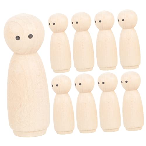 AKOOSY 10Stücke Unfertige Holzpuppen zum Bemalen DIY Kreative Holzfiguren für Home Decor Originalfarbton Bastelmaterial für und Dekoration von AKOOSY