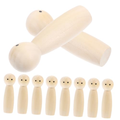 AKOOSY 10Stücke Unvollendete Holzpuppen zum Bemalen DIY Graffiti Puppenspielzeug für Sandtisch und Bastelprojekte Langlebig und Leicht AKOOSY 10Stücke Unvollendete Holzpuppen zum Bemalen DIY Graffiti Puppenspielzeug für Sandtisch und Bastelprojekte Langlebig und Leicht von AKOOSY