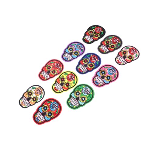 AKOOSY 11 Stück Teiliges Totenkopf Stoff Aufnäher Bestickte Applikationen mit Bügelkleber Bunte Muster für Jacken Taschen Hüte DIY Kleidung Reparieren und Verzieren AKOOSY 11 Stück Teiliges Totenkopf Stoff Aufnäher Bestickte Applikationen mit Bügelkleber Bunte Muster für Jacken Taschen Hüte DIY Kleidung Reparieren und Verzieren von AKOOSY