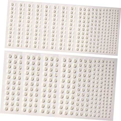 AKOOSY 12 Blatt Selbstklebende Face Pearls für Festival Make Up Glänzende Perlen Aufkleber zum Aufkleben Temporäre Gesichtsjuwelen für Cosplay Party Hochzeit Nail Art und Handy von AKOOSY