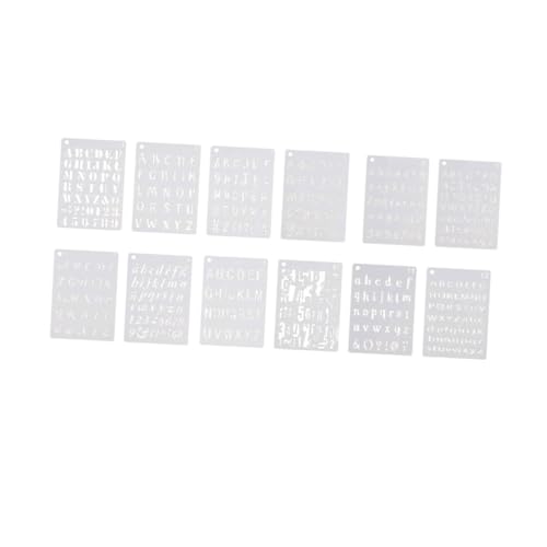 AKOOSY 12 Blatt Teiliges DIY Wasserfestem Wiederverwendbarem mit Glatten Kanten Alphabet Zahlenvorlagen zum Malen Basteln und Dekorieren für Mädchen von AKOOSY