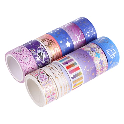 AKOOSY 12 Rollen Lila Konstellationsband Abdeckband für DIY dekoratives Klebeband für DIY Scrapbook-Washi-Tape Scrapbooking-Dekorationszubehör DIY liefert DIY Klebeband Papier Violett von AKOOSY