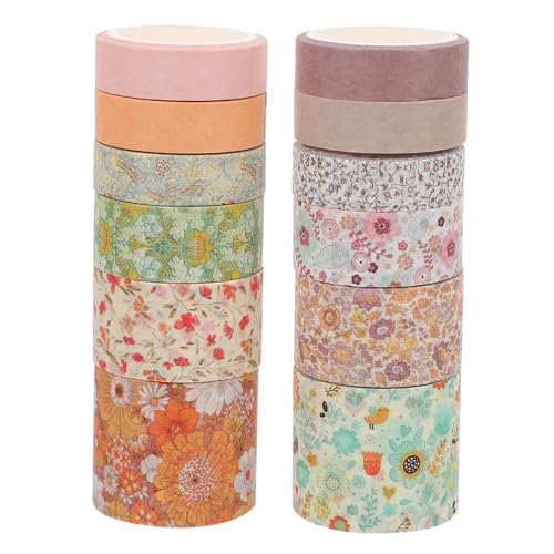 AKOOSY 12 Rollen Washi-tape-set Blumenband Klebestreifen Weihnachten Farbig Blumen- Aufkleber Sammelalbum Scrapbooking Geburtstag Party Alle Washi -klebeband Papier von AKOOSY