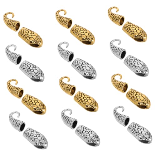 AKOOSY 12 Sätze Teiliges Vintage Schmuckverschlüsse für Halsketten und Armbänder Einfache Installation DIY Connector Buckle für Kreative Schmuckherstellung Antikes Gold und Silber von AKOOSY