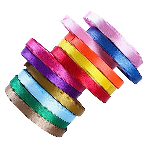 AKOOSY 12 Stück 25 Festes Farbband Stoff altes Goldband geschenkband Band zum Basteln Buntes Band Wickelband von AKOOSY
