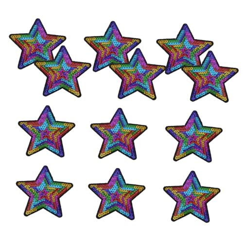 AKOOSY 12 Stück Pailletten-stern-aufnäher Zum Aufbügeln, Glänzende Sterne, Stickerei-pailletten-applikationen Für Diy-kleidung, Hüte, Rucksäcke, Schuhe, Mehrfarbig AKOOSY 12 Stück Pailletten-stern-aufnäher Zum Aufbügeln, Glänzende Sterne, Stickerei-pailletten-applikationen Für Diy-kleidung, Hüte, Rucksäcke, Schuhe, Mehrfarbig von AKOOSY