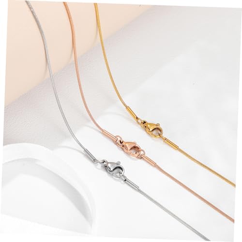 AKOOSY 12 Stück Teiliges Edelstahl Schlangenketten in Silber Gold und Roségold Glänzende Schmuckketten mit Karabinerverschluss für DIY Halsketten Langlebig und Farbecht für von AKOOSY