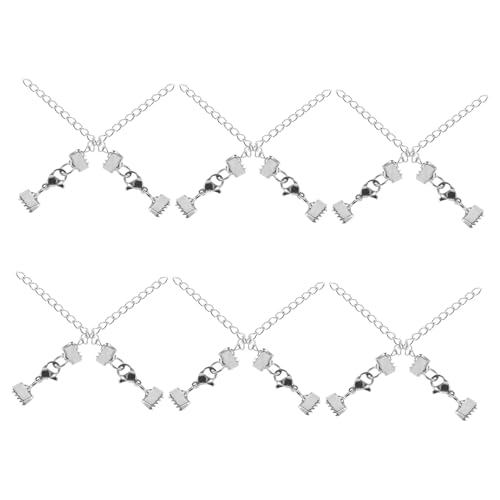 AKOOSY 12 Stück Teiliges Edelstahl Schmuck Verschlüsse Armband Endkappen mit Stabilem Karabinerverschluss Korrosionsbeständig Vielseitig für DIY Armband Halskette und Kreative von AKOOSY