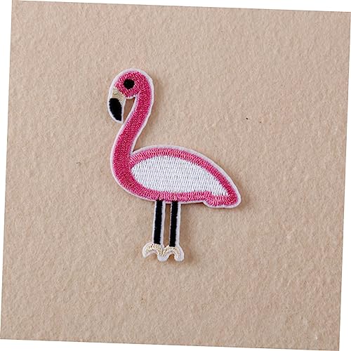 AKOOSY 12 Stück Teiliges Flamingo Stickerei Patches Selbstklebende Aufnäher zum Aufbügeln Bunte Applikationen für Jeans Kleidung Taschen Hüte zum Basteln und Reparieren von AKOOSY