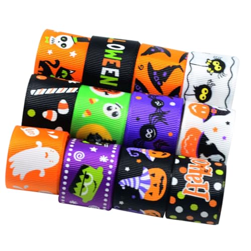 AKOOSY 12 Stück Teiliges Halloween Ripsband Set Breit mit Bedrucktem DIY Motiv Sicheres Bastelzubehör für Geschenkverpackung Partydeko und Floristen Vielseitig Einsetzbar AKOOSY 12 Stück Teiliges Halloween Ripsband Set Breit mit Bedrucktem DIY Motiv Sicheres Bastelzubehör für Geschenkverpackung Partydeko und Floristen Vielseitig Einsetzbar von AKOOSY