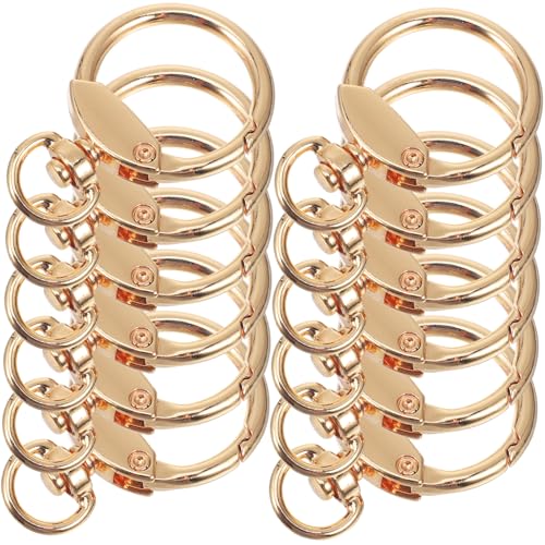 AKOOSY 12 Stück Teiliges Metall Schlüsselringe Goldfarbene O Ringe mit Federhaken Langlebige Karabiner für Auto und DIY Schlüsselanhänger Vielseitig für Schlüssel Taschen und von AKOOSY