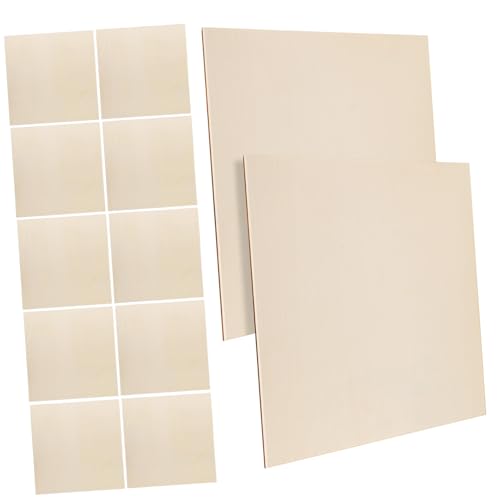 AKOOSY 12 Stück Teiliges Quadratische Unlackierte Holzplatten aus Robustem Mehrschicht Sperrholz Glatte Kanten Rustikaler Look Vielseitig für Brennen Gravieren Schnitzen und von AKOOSY