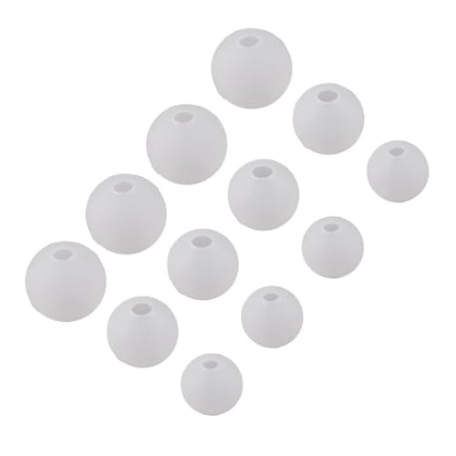 AKOOSY 12 Stück Teiliges Runde Silikonformen für Epoxidharz DIY Transparente Kugelharz moulds in Praktische Gießformen für Schmuckherstellung und Kreative Bastelideen von AKOOSY