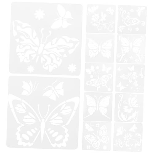 AKOOSY 12 Stück Teiliges Schmetterling Schablonen aus Robustem Material Wiederverwendbar Leicht für Möbel und Bastelprojekte Präzise Kanten für DIY Malerei und Naturmotive von AKOOSY
