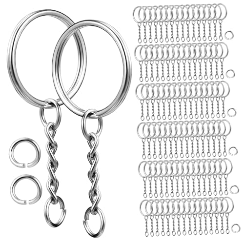 AKOOSY 120Stücke Schlüsselringe Metallringe mit Ketten Sprungringen für DIY Schlüsselanhänger Basteln Rostfest Langlebig Organisieren von Schlüsseln AKOOSY 120Stücke Schlüsselringe Metallringe mit Ketten Sprungringen für DIY Schlüsselanhänger Basteln Rostfest Langlebig Organisieren von Schlüsseln von AKOOSY