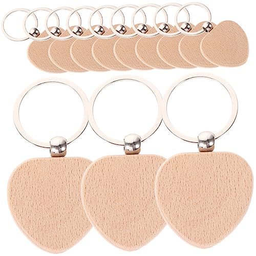 AKOOSY 12Stücke Holz Schlüsselanhänger Blanko DIY Gravur Schlüsselringe Naturholz für Bastelprojekte für Personalisierte Schlüsselanhänger Gepäck Tags von AKOOSY