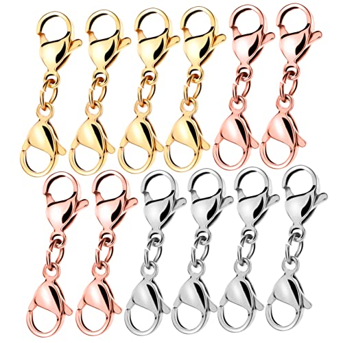AKOOSY 12Stücke Metall Hummerverschlüsse Schmuckverriegelungsverschluss für DIY Armband und Halskettenprojekte und Roségold von AKOOSY