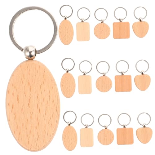 AKOOSY 15 Stück Teiliges Holz Schlüsselanhänger Rohlinge aus Buchenholz Blanko Anhänger in Verschiedenen Formen Langlebig zum Bemalen Gravieren und Basteln DIY Geschenke für Kreative AKOOSY 15 Stück Teiliges Holz Schlüsselanhänger Rohlinge aus Buchenholz Blanko Anhänger in Verschiedenen Formen Langlebig zum Bemalen Gravieren und Basteln DIY Geschenke für Kreative von AKOOSY
