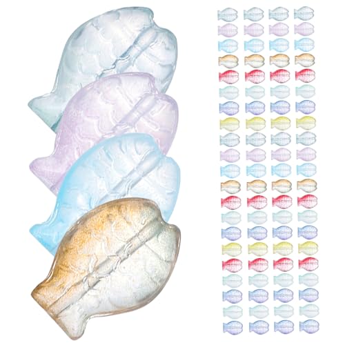 AKOOSY 150 Stück Glasperlen Fischform Bunte DIY Schmuckperlen für Armbänder Ohrringe Anhänger Bastelmaterial für Schmuckgestaltung AKOOSY 150 Stück Glasperlen Fischform Bunte DIY Schmuckperlen für Armbänder Ohrringe Anhänger Bastelmaterial für Schmuckgestaltung von AKOOSY