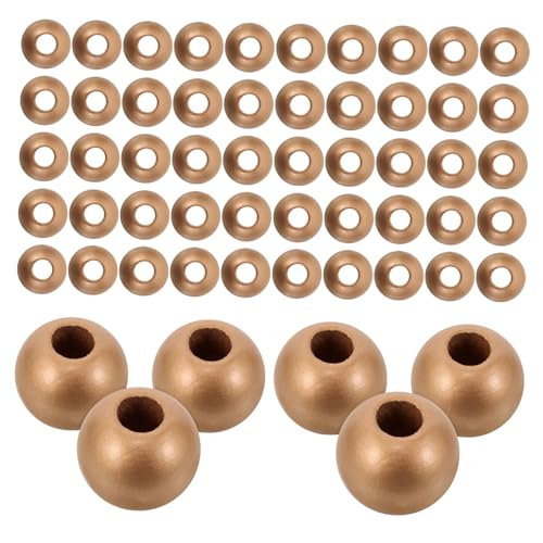 AKOOSY 150 Stück Große Loch Holzperlen Natürlich Gefärbte Runde Spacer Perlen Für DIY Schmuckherstellung Armbänder Schlüsselanhänger Und Heimdekoration AKOOSY 150 Stück Große Loch Holzperlen Natürlich Gefärbte Runde Spacer Perlen Für DIY Schmuckherstellung Armbänder Schlüsselanhänger Und Heimdekoration von AKOOSY